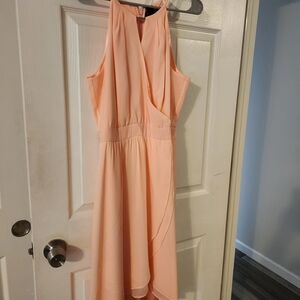 White House Black Market Peach High Low Dress